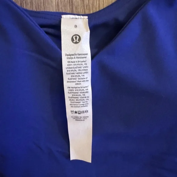 New Lululemon Align tank top, royal blue, size 8. Larkspur. - Picture 8 of 9